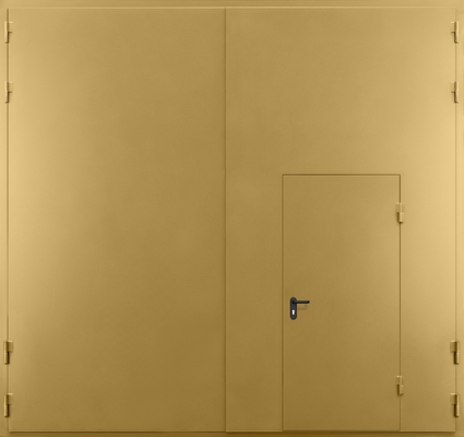Крупногабаритные противопожарные ворота EI 60 с калиткой (RAL 1002)